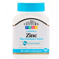 Цинк 15 мг, 21ST CENTURY Zinc + C + B6 